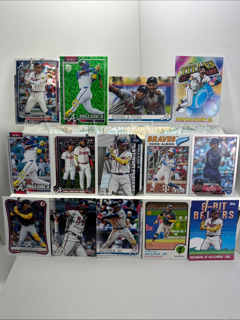 Ronald Acuna Jr. W/ Ozzie Albies Braves lot of 14